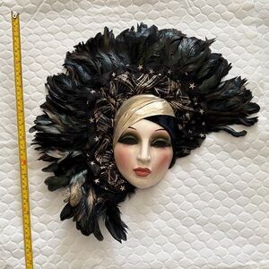 Decorative Feathered Wall Mask